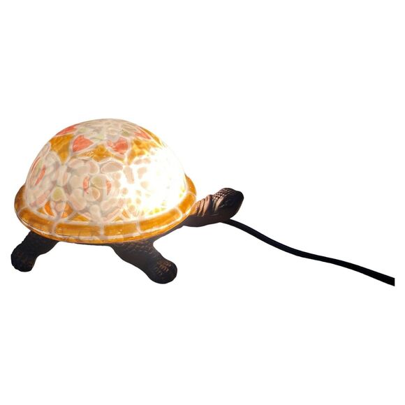 Vintage Turtle Lamp Tiffany Style Stained Glass Accent Night Light - Picture 2 of 9